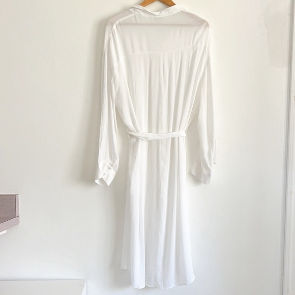 Elan Long Sleeve Shirtdress Coverup Belted White NWOT - Picture 10 of 15